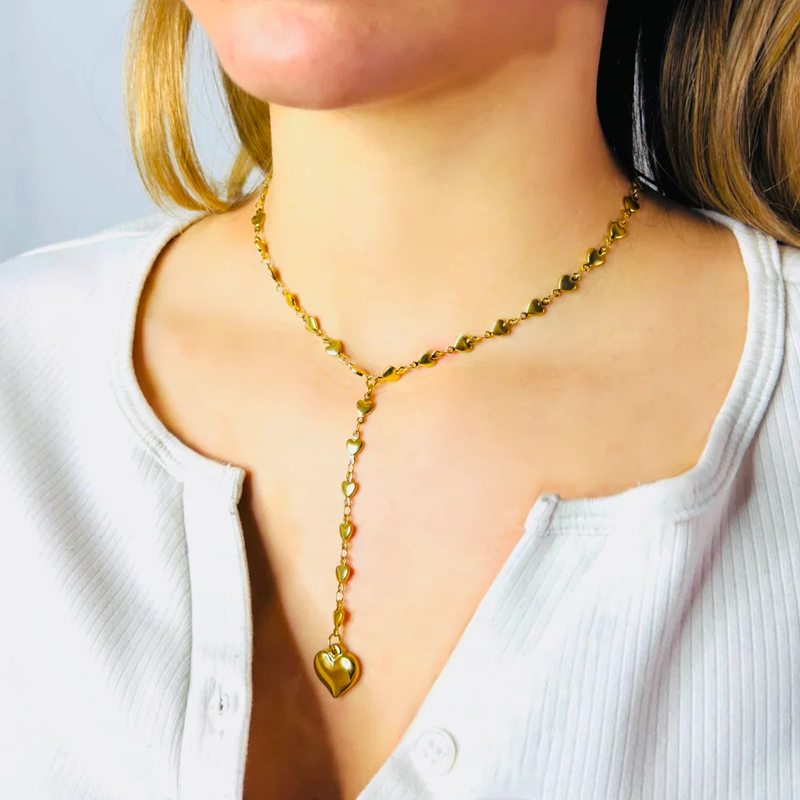 Collana in Sterling 925 - Con catena di cuori