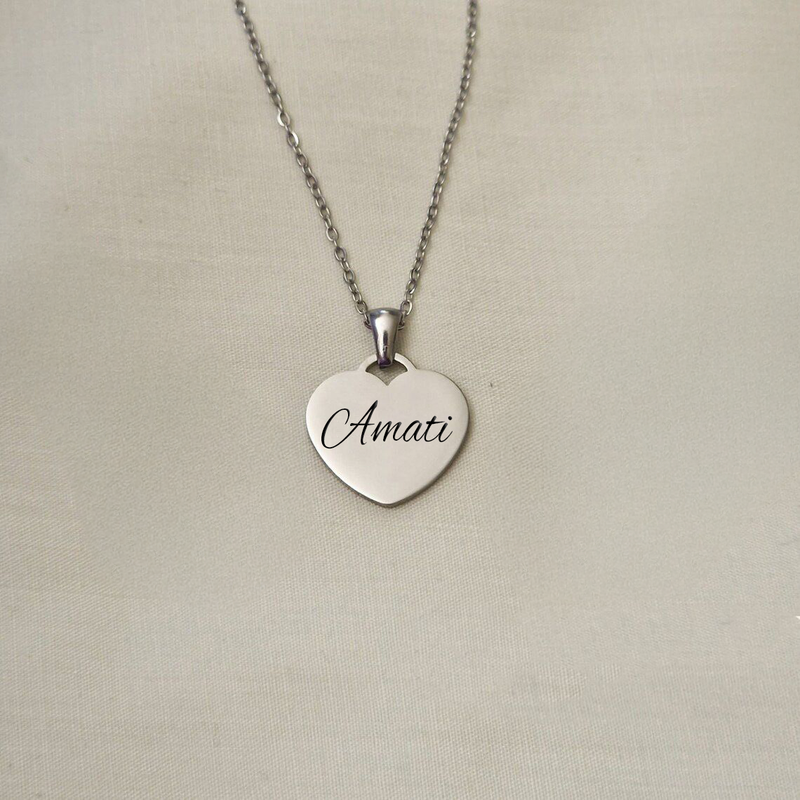 Collana da Donna con Incisione in Argento Sterling 925 - Amati