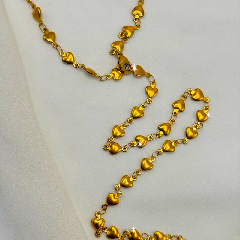 Collana in Sterling 925 - Con catena di cuori