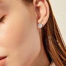 Orecchini Nodo con Pietra Donna in Acciaio chirurgico con Finitura in Oro Bianco 18k