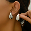 Orecchini a Goccia Donna in Acciaio chirurgico con Finitura in Oro Bianco 18k