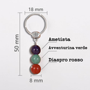 Portachiavi Con Cristalli Naturali Curativi - Segni Zodiacali - Ariete