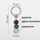 Portachiavi Con Cristalli Naturali Curativi - Segni Zodiacali - Vergine