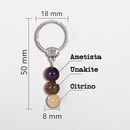 Portachiavi Con Cristalli Naturali Curativi - Segni Zodiacali - Scorpione