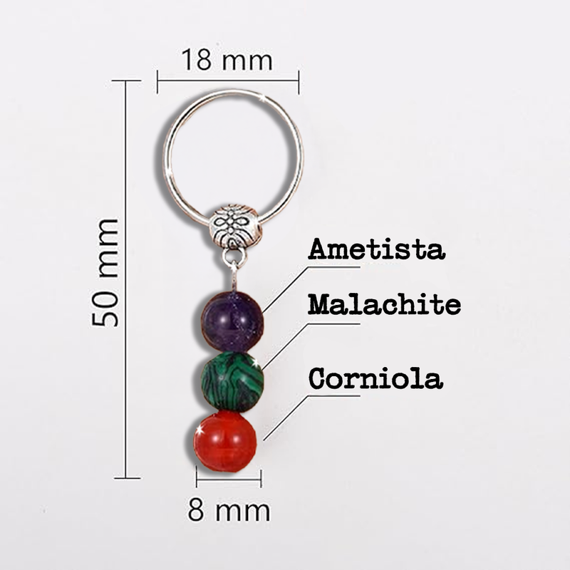Portachiavi Con Cristalli Naturali Curativi - Segni Zodiacali - Capricorno