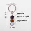 Portachiavi Con Cristalli Naturali Curativi - Segni Zodiacali - Bilancia