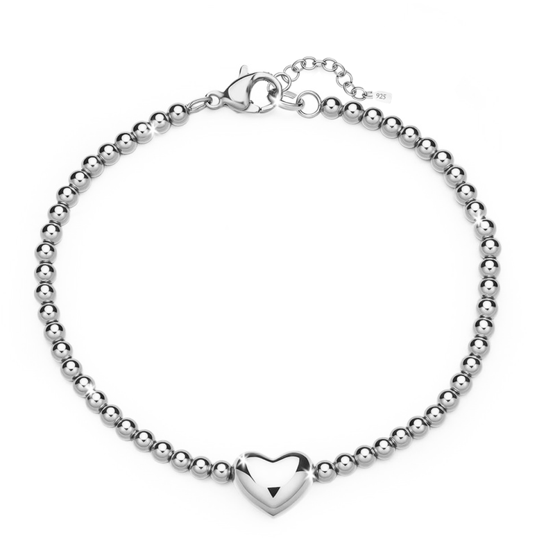 Bracciale Donna in Sterling 925 - Con catena di cuori