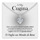 Collana A mia Cugina con Pietra di Zirconia Cubica Bianca