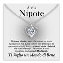 Collana A mia Nipote con Pietra di Zirconia Cubica Bianca