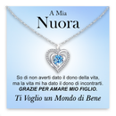 Collana A mia Nuora con Pietra di Zirconia Cubica Azzurra