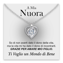 Collana A mia Nuora con Pietra di Zirconia Cubica Bianca