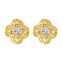 Orecchini Nodo con Pietra Donna in Acciaio chirurgico con Finitura in Oro 18k