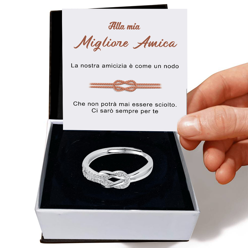Anello Nodo da Donna in Argento Sterling 925 - Migliore Amica