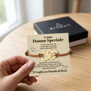 Bracciale Donna Due Cuori Donna Speciale - Corda Intrecciata e Acciaio Inox Lucidato