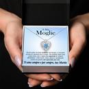 Collana A mia Moglie con Pietra di Zirconia Cubica Azzurra