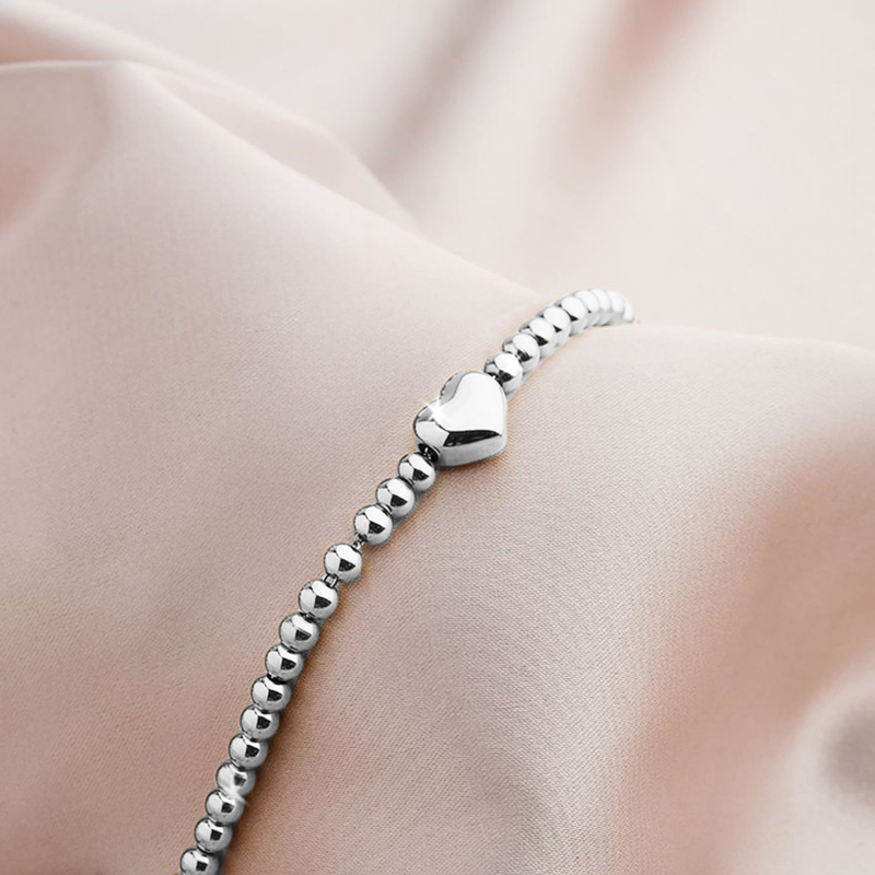 Bracciale Donna in Sterling 925 - Con catena di cuori