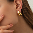 Orecchini a Goccia Donna in Acciaio chirurgico con Finitura in Oro 18k