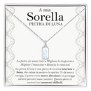 Collana Pietra di Luna Rettangolare in Argento Sterling 925 - A mia Sorella