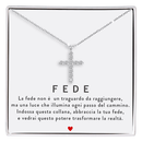 Collana Croce Donna - Argento sterling 925 - Messaggio di FEDE