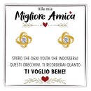 Orecchini Nodo con Pietra in Acciaio chirurgico - Alla mia migliore amica