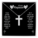 Collana Croce Argento sterling 925 - Al mio Ragazzo