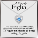Collana A mia Figlia con Pietra Azzurra - Ti Voglio un Mondo di Bene.