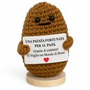 Peluche Crochet con Base in Legno - Patata Fortunata per il tuo Papà