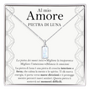 Collana Pietra di Luna Rettangolare in Argento Sterling 925 - Al mio Amore