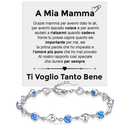 Bracciale Pietre Blu A mia Mamma - Ti voglio tanto bene.