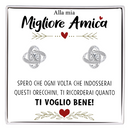 Orecchini Nodo con Pietra in Acciaio chirurgico - Alla mia migliore amica