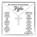Collana Croce Argento sterling 925 - A Nostro Figlio