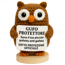 Peluche Crochet Con base in legno - Gufo Protettore