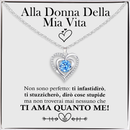 Collana Alla Donna della Mia Vita con Pietra Azzurra - Nessuno ti Ama quanto Me.