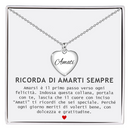 Collana da Donna a Cuore con Incisione 'Amati' in Acciaio Inox Lucidato -  Ricorda di Amarti Sempre