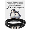 Bracciale Pelle Intrecciata - Pinguino