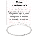 Bracciale Tennis in Argento Sterling 925 -  Felice Anniversario