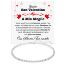 Bracciale Tennis in Argento Sterling 925 -  A mia Moglie Buon San Valentino