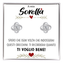 Orecchini Nodo con Pietra in Acciaio chirurgico - A mia Sorella