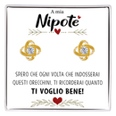 Orecchini Nodo con Pietra in Acciaio chirurgico - A mia Nipote