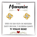 Orecchini Nodo con Pietra in Acciaio chirurgico - A mia Mamma