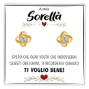 Orecchini Nodo con Pietra in Acciaio chirurgico - A mia Sorella