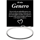 Bracciale Tennis Nero in Argento Sterling 925 - Genero