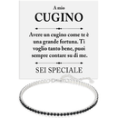 Bracciale Tennis Nero in Argento Sterling 925 - Cugino