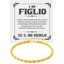 Bracciale A Mio Figlio - Corda Oro