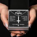 Collana Croce al Rovescio - A Mio Figlio, con Amore Mamma.