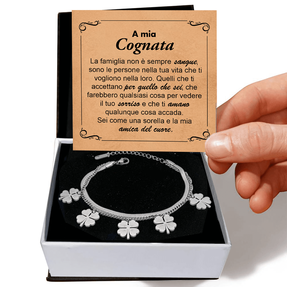 Bracciale Donna Aloha In Acciaio Con Quadrifoglio Portafortuna E Cristallo – Regolabile 17+3 Cm, Oro Rosato