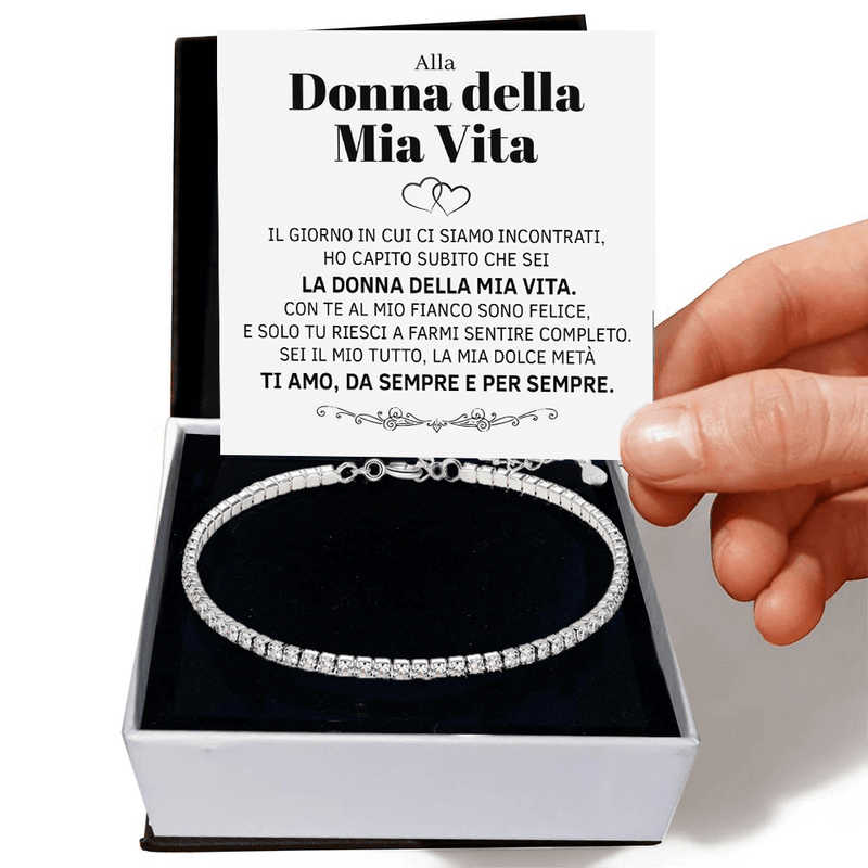 Bracciale Tennis in Argento Sterling 925 -  Donna Della Mia Vita