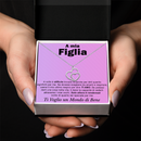 Collana Due Cuori Uniti in Argento Sterling 925 - A mia figlia