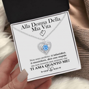 Collana Alla Donna della Mia Vita con Pietra Azzurra - Nessuno ti Ama quanto Me.