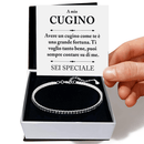 Bracciale Tennis Nero in Argento Sterling 925 - Cugino